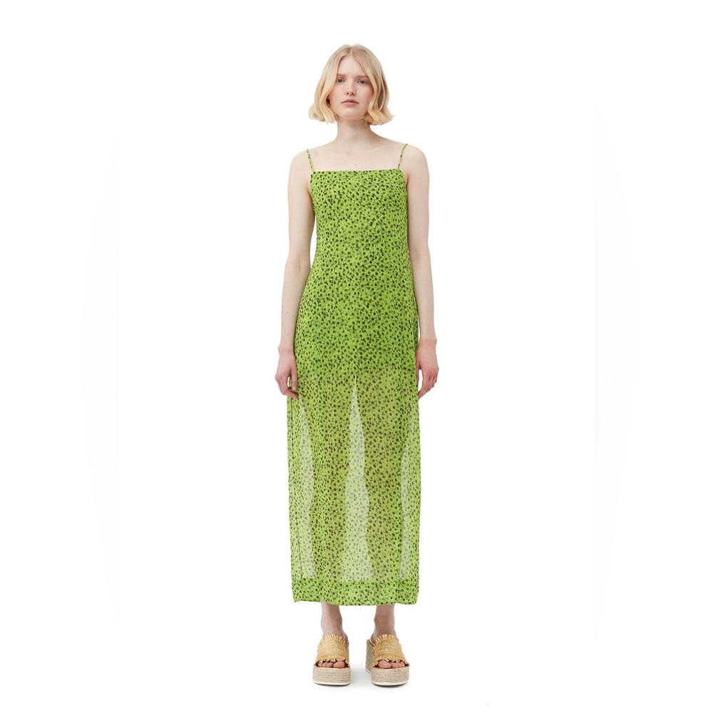 Ganni Chiffon Midi Slip Dress